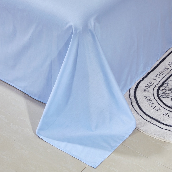 91家纺网 家纺一手货源 找家纺 晶缦家纺 2026新款喷气A类全棉13376纯棉斜纹纯色单床单单品床单床单单件 沐朗-天蓝