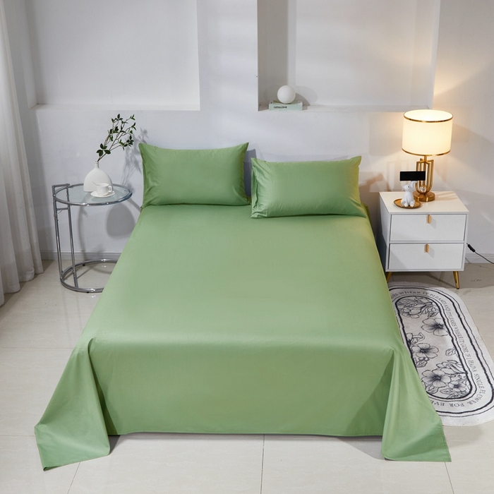 91家纺网 家纺一手货源 找家纺 晶缦家纺 2026新款喷气A类全棉13376纯棉斜纹纯色单床单单品床单床单单件 沐朗-抹茶绿