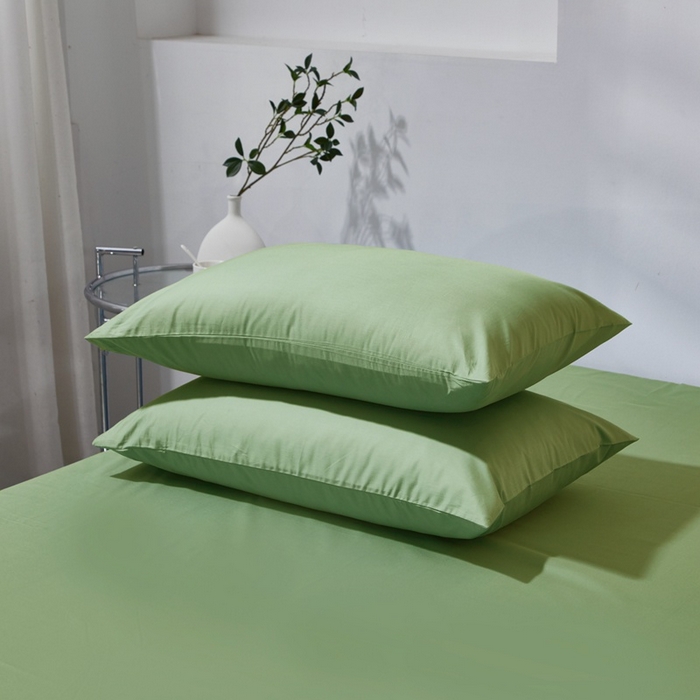 91家纺网 家纺一手货源 找家纺 晶缦家纺 2026新款喷气A类全棉13376纯棉斜纹纯色单枕套单品枕套枕套单件 沐朗-抹茶绿