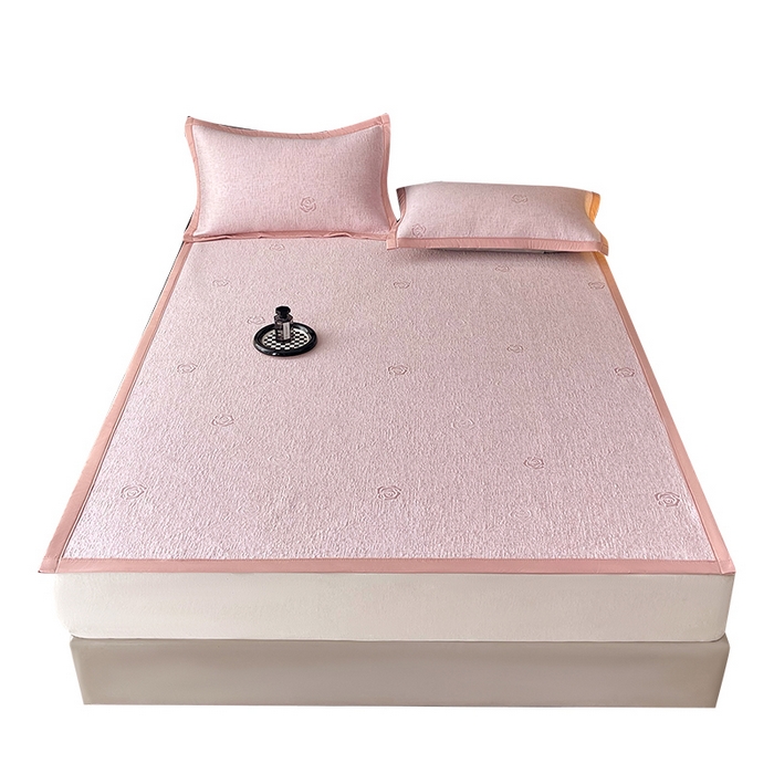 91家纺网 家纺一手货源 找家纺 （总）莱米家纺 2026春夏新款全PE双面泡泡提花复合豆豆席凉席席子