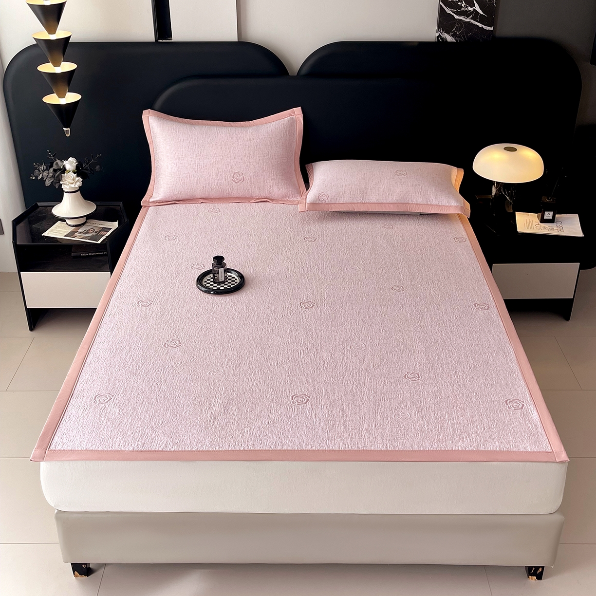 91家纺网 家纺一手货源 找家纺 （总）莱米家纺 2026春夏新款全PE双面泡泡提花复合豆豆席凉席席子