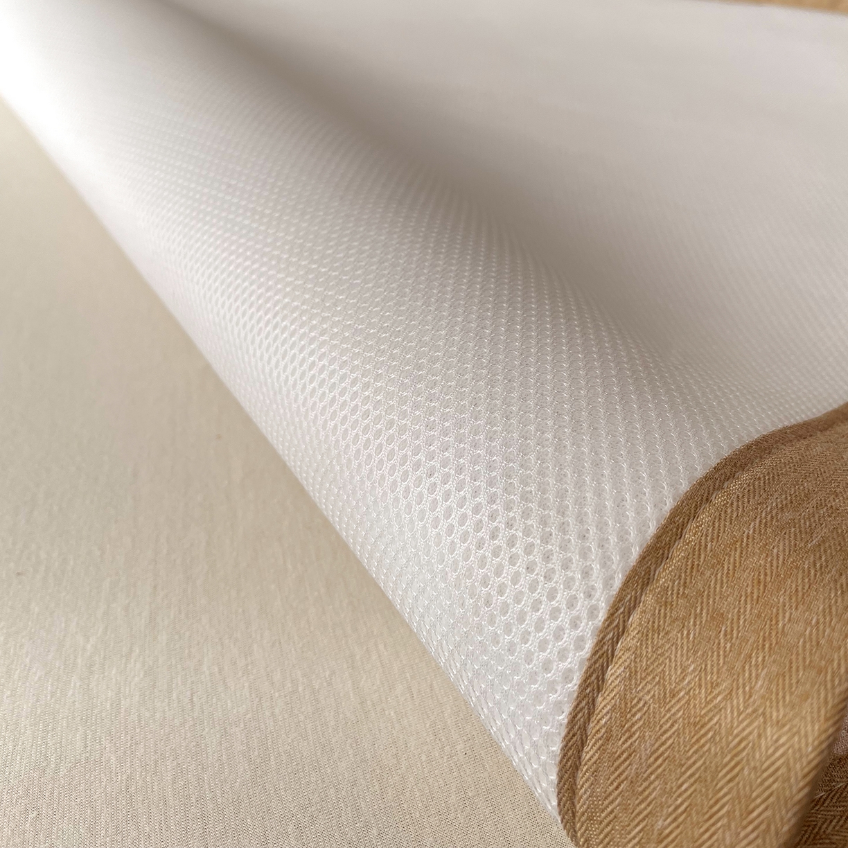 91家纺网 家纺一手货源 找家纺 莱米家纺 2026春夏新款全PE双面泡泡提花复合豆豆席凉席席子 蝴蝶结-卡其