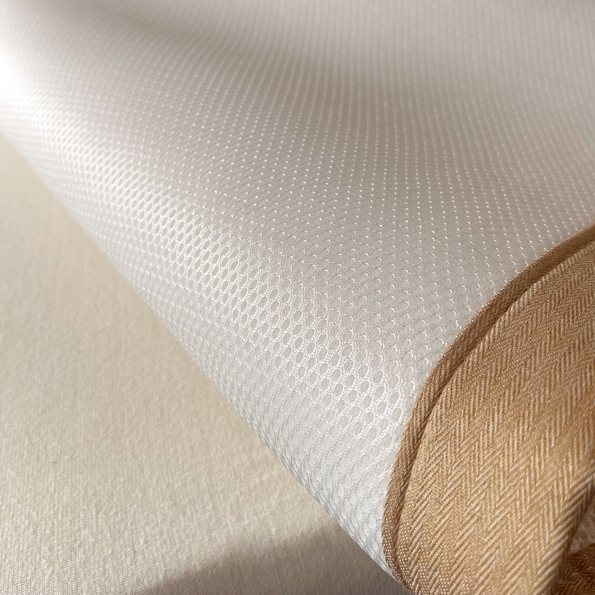 91家纺网 家纺一手货源 找家纺 莱米家纺 2026春夏新款全PE双面泡泡提花复合豆豆席凉席席子 玫瑰-卡其