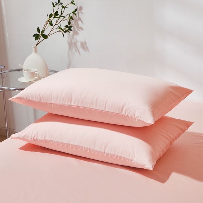 91家纺网 家纺一手货源 找家纺 晶缦家纺 2026新款喷气A类全棉13376纯棉斜纹纯色单枕套单品枕套枕套单件 沐朗-粉玉