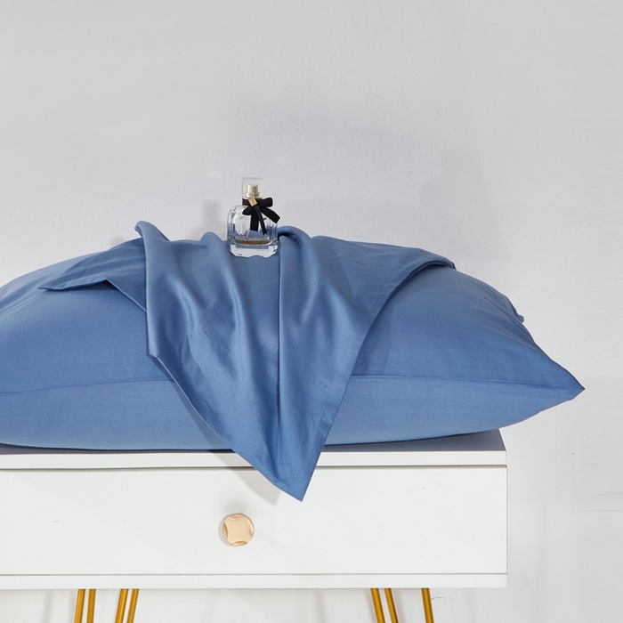 91家纺网 家纺一手货源 找家纺 晶缦家纺 2026新款喷气A类全棉13376纯棉斜纹纯色单枕套单品枕套枕套单件 沐朗-牛仔蓝