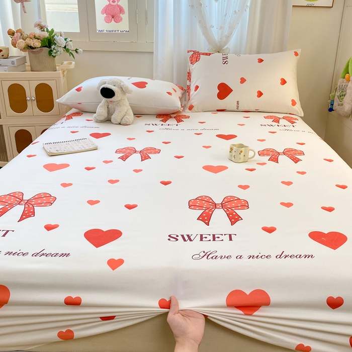 91家纺网 家纺一手货源 找家纺 （总）朵朵家纺 2025新款超柔水洗棉云感印花单床笠床垫保护套床笠（床垫保护套可定制尺寸 ）-场景一