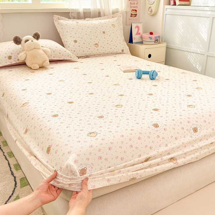 91家纺网 家纺一手货源 找家纺 拾物记 2026新款第二批A类新疆全棉12868单品床笠系列（提供买家秀和A类质检报告） 小熊花园