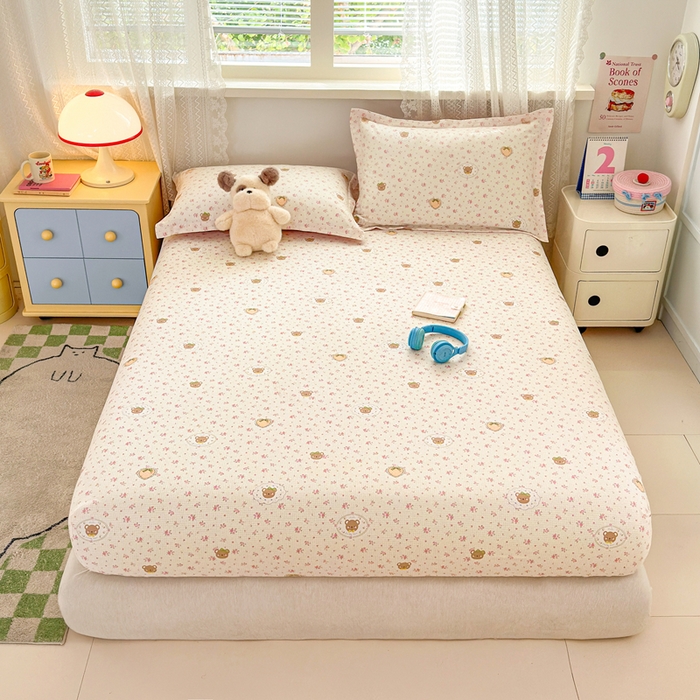 91家纺网 家纺一手货源 找家纺 拾物记 2026新款第二批A类新疆全棉12868单品床笠系列（提供买家秀和A类质检报告） 小熊花园