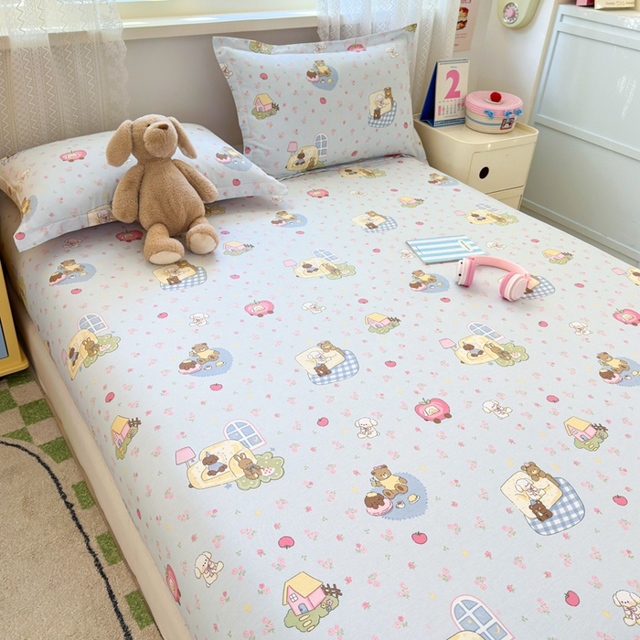 91家纺网 家纺一手货源 找家纺 拾物记 2026新款第二批A类新疆全棉12868单品床笠系列（提供买家秀和A类质检报告） 爪爪会客厅