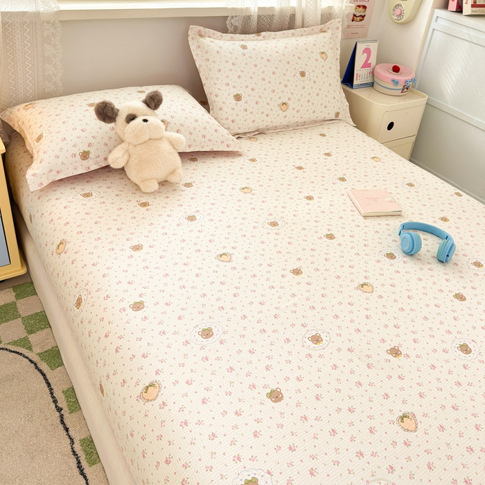 91家纺网 家纺一手货源 找家纺 拾物记 2026新款第二批A类新疆全棉12868单品床笠系列（提供买家秀和A类质检报告） 小熊花园