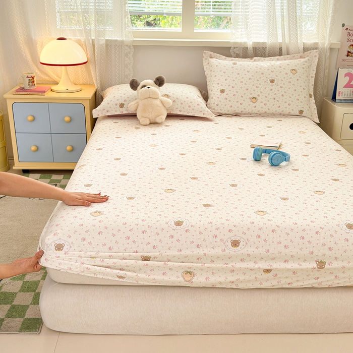 91家纺网 家纺一手货源 找家纺 拾物记 2026新款第二批A类新疆全棉12868单品床笠系列（提供买家秀和A类质检报告） 小熊花园