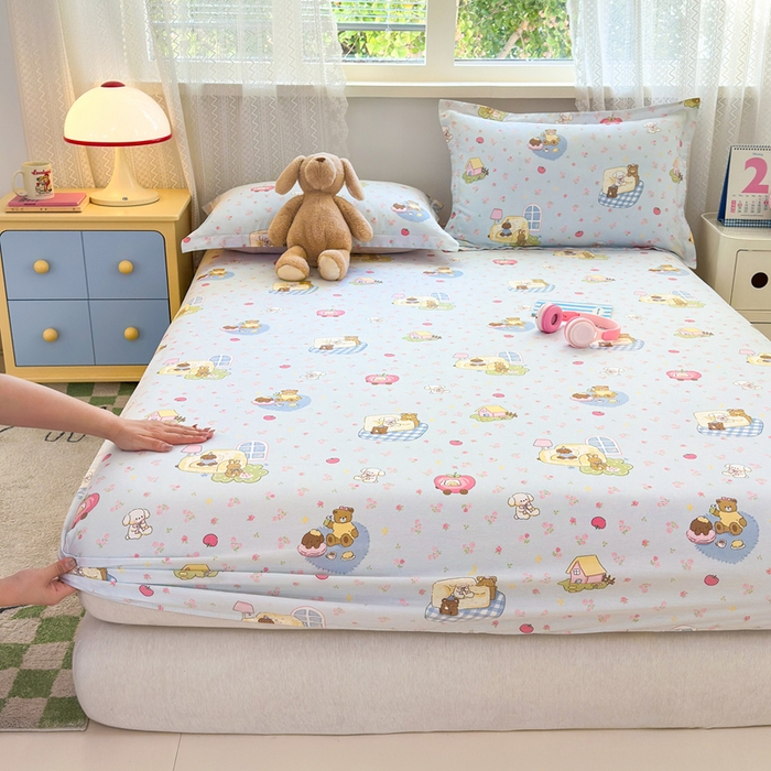 91家纺网 家纺一手货源 找家纺 拾物记 2026新款第二批A类新疆全棉12868单品床笠系列（提供买家秀和A类质检报告） 爪爪会客厅