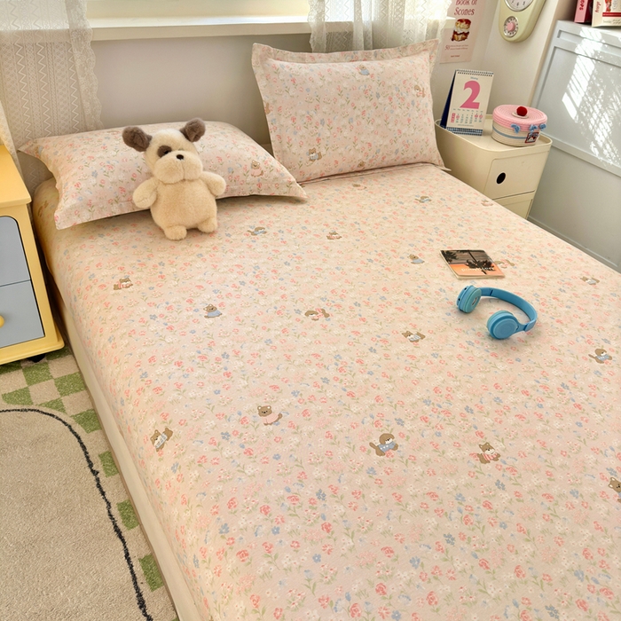 91家纺网 家纺一手货源 找家纺 拾物记 2026新款第二批A类新疆全棉12868单品床笠系列（提供买家秀和A类质检报告） 甜莓手记-粉