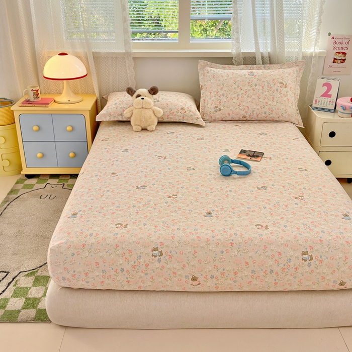 91家纺网 家纺一手货源 找家纺 拾物记 2026新款第二批A类新疆全棉12868单品床笠系列（提供买家秀和A类质检报告） 甜莓手记-粉