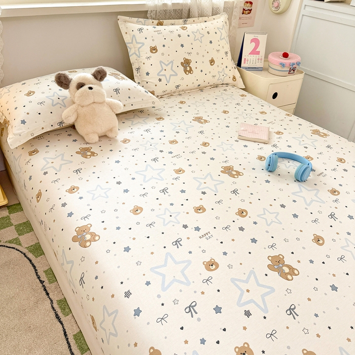 91家纺网 家纺一手货源 找家纺 拾物记 2026新款第二批A类新疆全棉12868单品床笠系列（提供买家秀和A类质检报告） 小熊天文馆