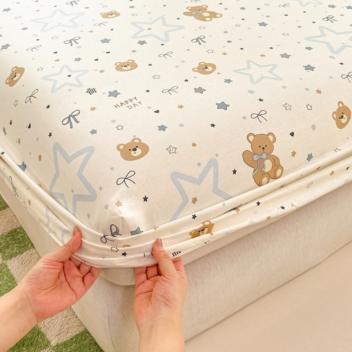 91家纺网 家纺一手货源 找家纺 拾物记 2026新款第二批A类新疆全棉12868单品床笠系列（提供买家秀和A类质检报告） 小熊天文馆