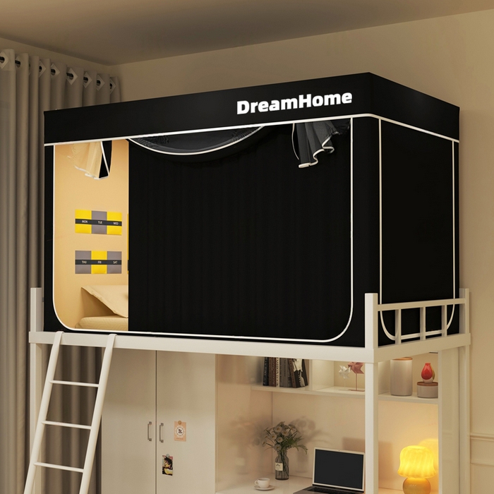 91家纺网 家纺一手货源 找家纺 （总）宅部落 2026新款宅部落学生床帘宿舍上下铺印花无涂层强遮光学生蚊帐