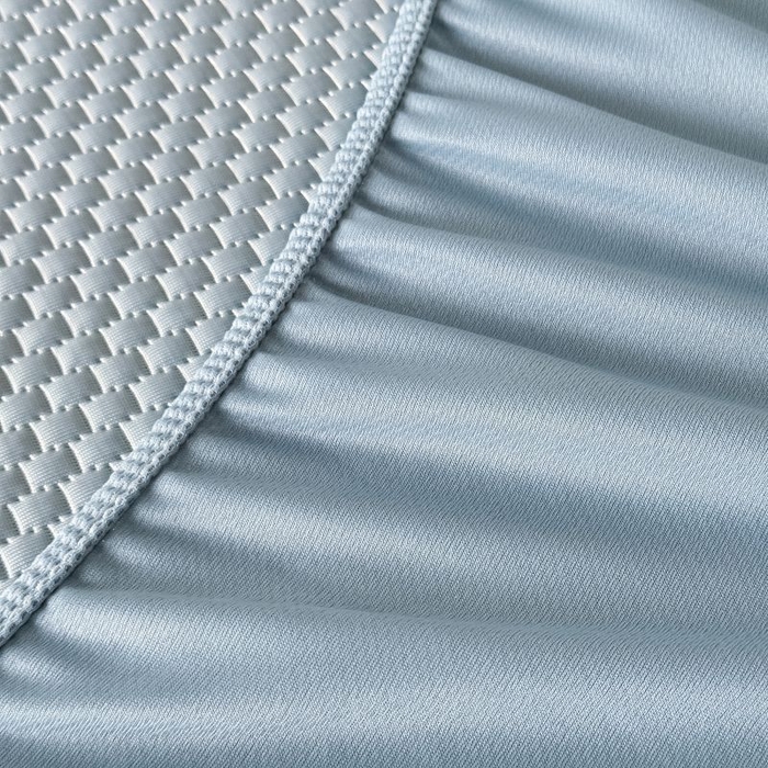 91家纺网 家纺一手货源 找家纺 卡罗兰 2026新款豆豆凉席PE提花豆豆席床单床笠款奶牛系列 蓝色-床笠