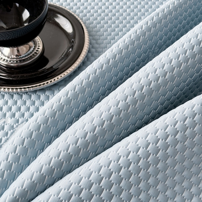 91家纺网 家纺一手货源 找家纺 卡罗兰 2026新款豆豆凉席PE提花豆豆席床单床笠款奶牛系列 蓝色