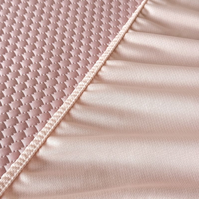 91家纺网 家纺一手货源 找家纺 卡罗兰 2026新款豆豆凉席PE提花豆豆席床单床笠款奶牛系列 粉色-床笠