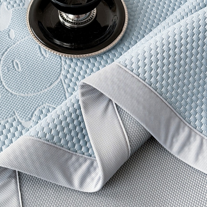 91家纺网 家纺一手货源 找家纺 卡罗兰 2026新款豆豆凉席PE提花豆豆席床单床笠款奶牛系列 蓝色