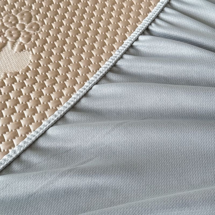 91家纺网 家纺一手货源 找家纺 卡罗兰 2026新款豆豆凉席PE提花豆豆席床单床笠款奶牛系列 咖色-床笠