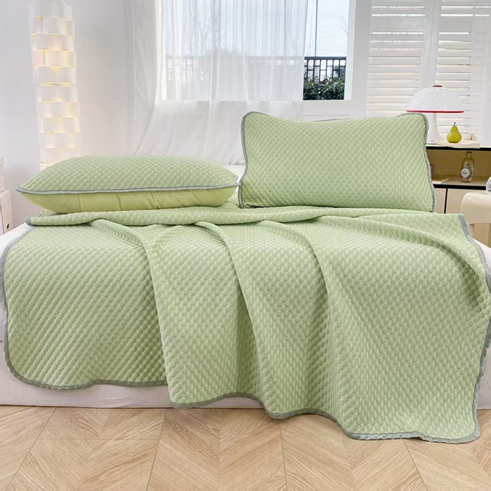 91家纺网 家纺一手货源 找家纺 （总）睡美美家纺 2026新款3D豆豆凉席冰丝席按摩席夏凉席床单床裙款三件套热销款