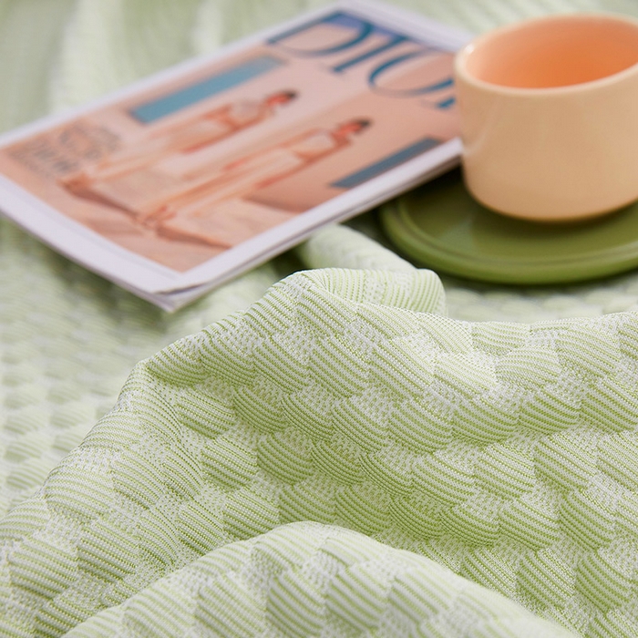 91家纺网 家纺一手货源 找家纺 睡美美家纺 2026新款3D豆豆凉席冰丝席按摩席夏凉席床单床裙款三件套热销款 抹茶绿-床单款