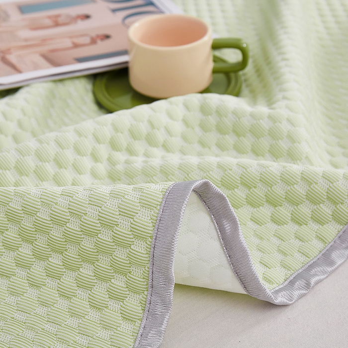 91家纺网 家纺一手货源 找家纺 睡美美家纺 2026新款3D豆豆凉席冰丝席按摩席夏凉席床单床裙款三件套热销款 抹茶绿-床单款