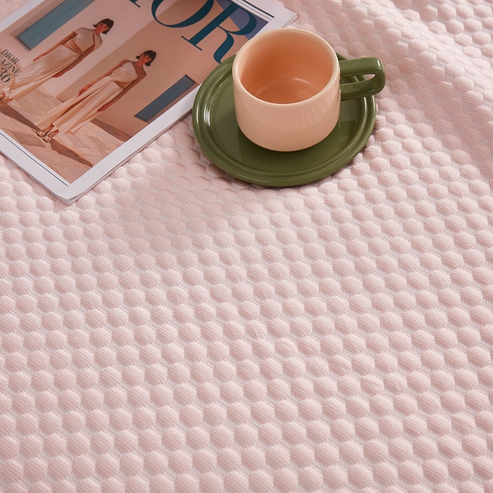 91家纺网 家纺一手货源 找家纺 睡美美家纺 2026新款3D豆豆凉席冰丝席按摩席夏凉席床单床裙款三件套热销款 樱花粉-床单款