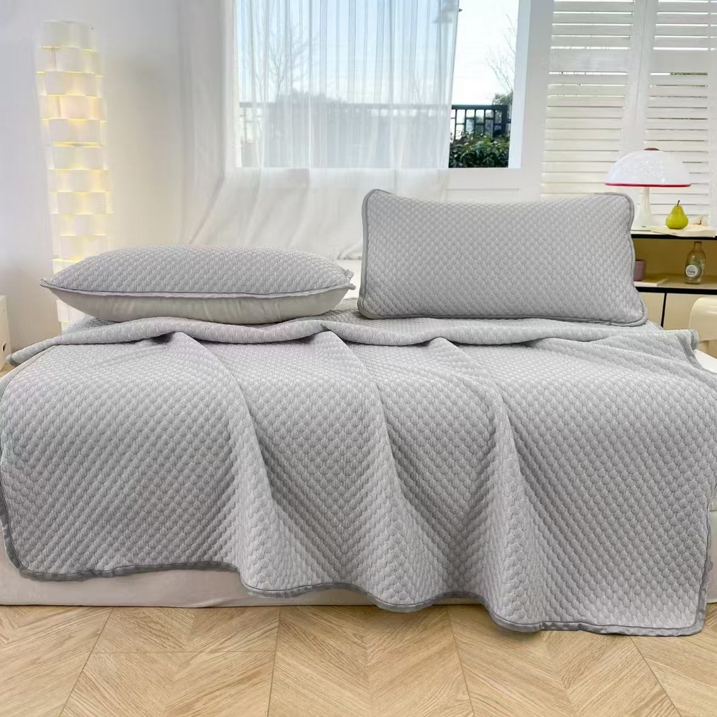 91家纺网 家纺一手货源 找家纺 （总）睡美美家纺 2026新款3D豆豆凉席冰丝席按摩席夏凉席床单床裙款三件套热销款