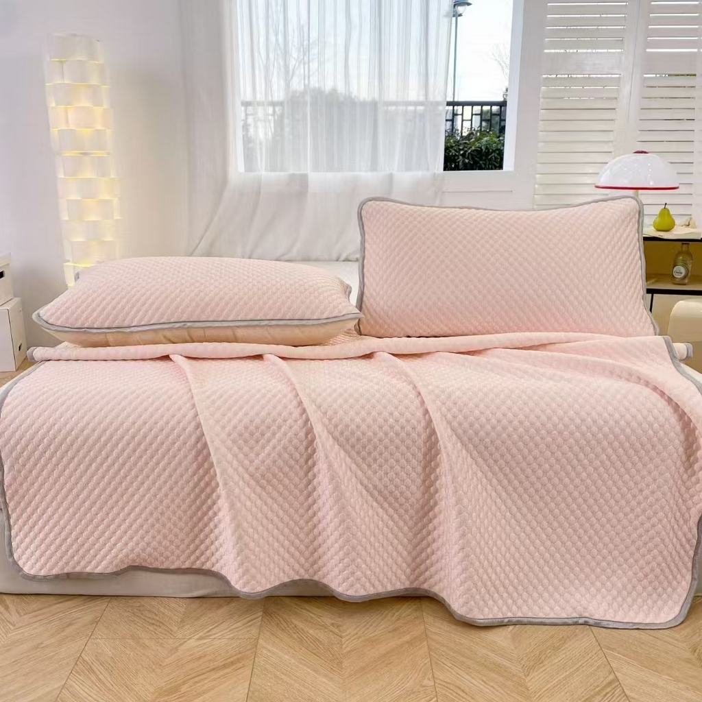 91家纺网 家纺一手货源 找家纺 （总）睡美美家纺 2026新款3D豆豆凉席冰丝席按摩席夏凉席床单床裙款三件套热销款