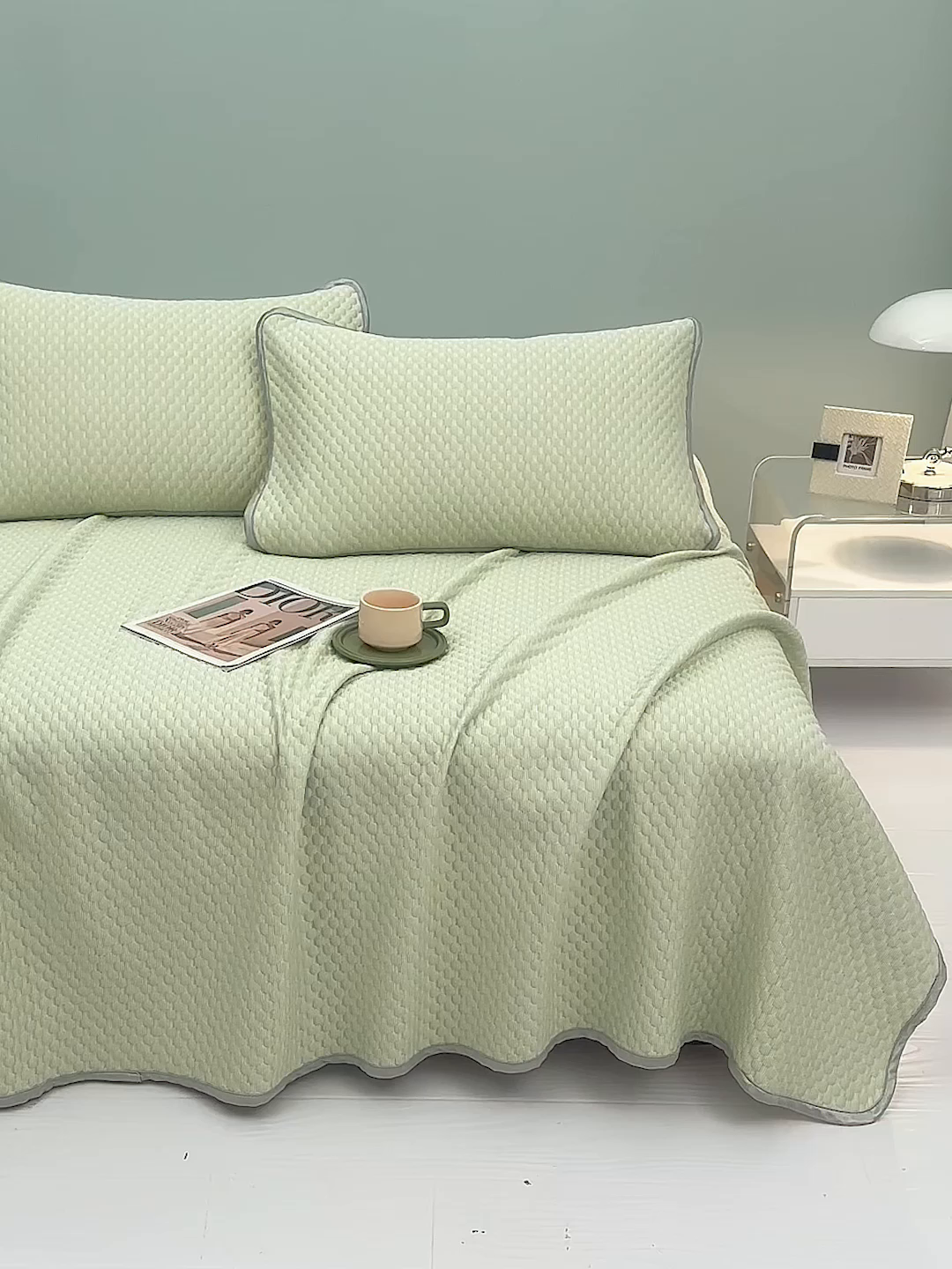 91家纺网 家纺一手货源 找家纺 （总）睡美美家纺 2026新款3D豆豆凉席冰丝席按摩席夏凉席床单床裙款三件套热销款