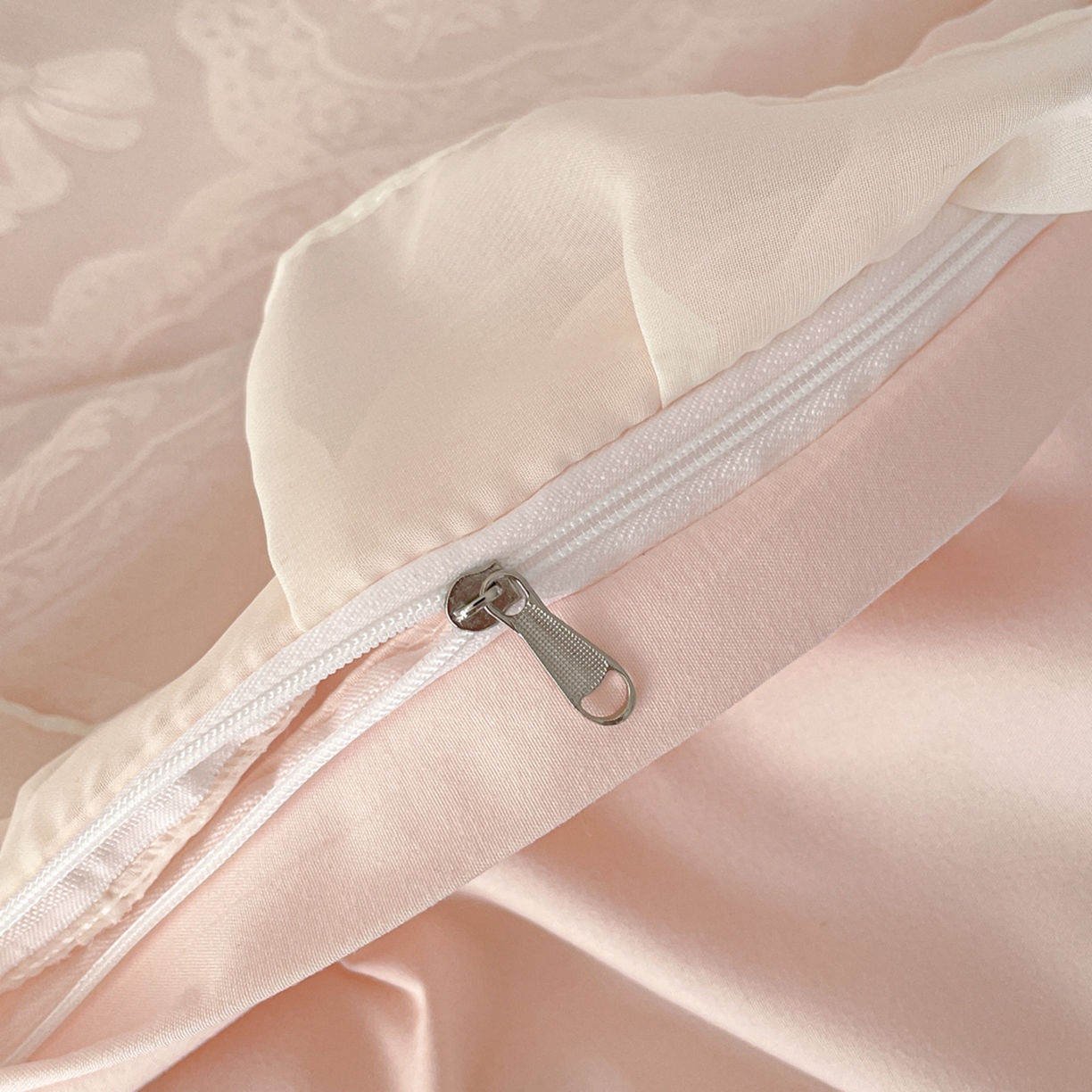 91家纺网 家纺一手货源 找家纺 易禾家纺 2026春夏新款提花水冼棉刺绣雪纺花边四件套-典雅 典雅-玉