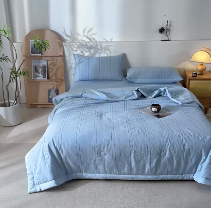 91家纺网 家纺一手货源 找家纺 吾秀家居 2026春夏新款全棉大提花棉花夏被夏凉被空调被-星空系列 星空-天兰