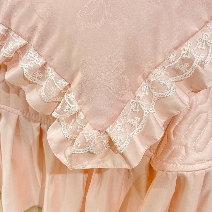 91家纺网 家纺一手货源 找家纺 （总）优贝家纺 2026春夏新款提花水洗天丝冰丝天丝韩版夹棉床盖四件套