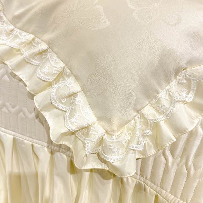 91家纺网 家纺一手货源 找家纺 （总）优贝家纺 2026春夏新款提花水洗天丝冰丝天丝韩版夹棉床盖四件套