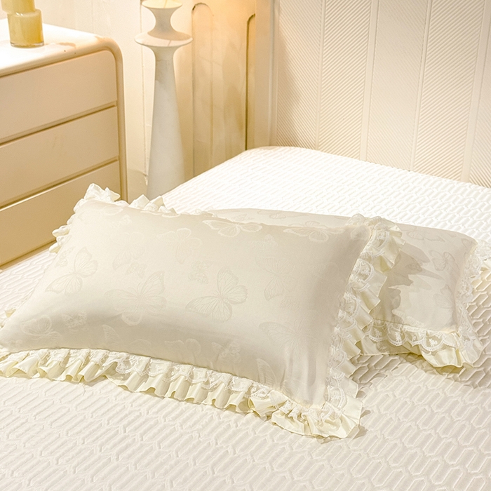 91家纺网 家纺一手货源 找家纺 （总）优贝家纺 2026春夏新款提花水洗天丝冰丝天丝韩版夹棉床盖四件套