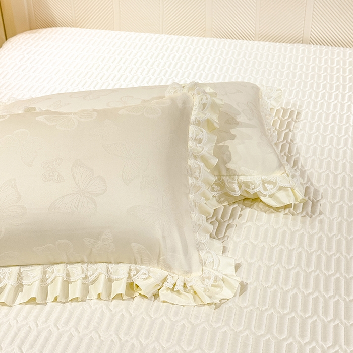 91家纺网 家纺一手货源 找家纺 （总）优贝家纺 2026春夏新款提花水洗天丝冰丝天丝韩版夹棉床盖四件套