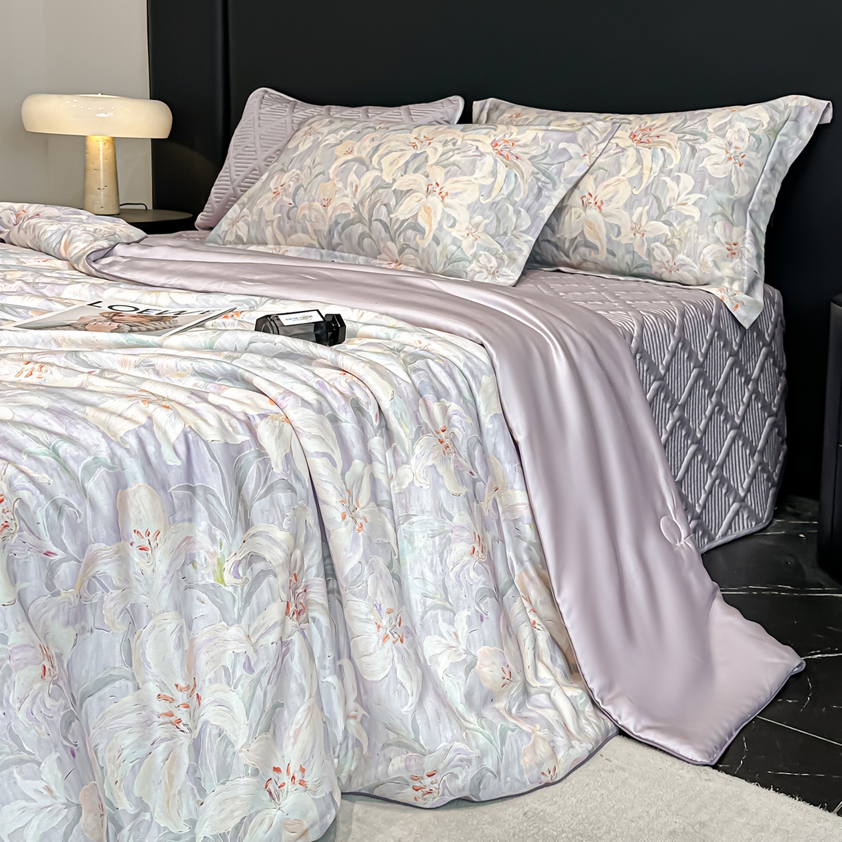 91家纺网 家纺一手货源 找家纺 吾秀家居 2026春夏新款数码印花莱赛尔天丝夏被夏凉被空调被-天印系列 春意