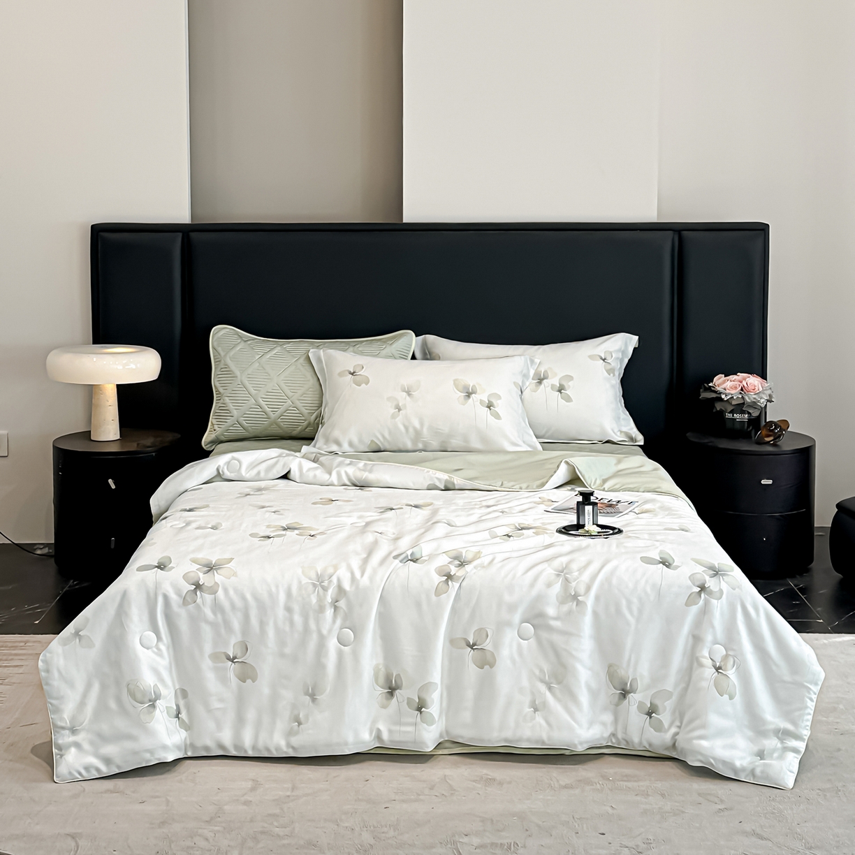 91家纺网 家纺一手货源 找家纺 吾秀家居 2026春夏新款数码印花莱赛尔天丝夏被夏凉被空调被-天印系列 清雅