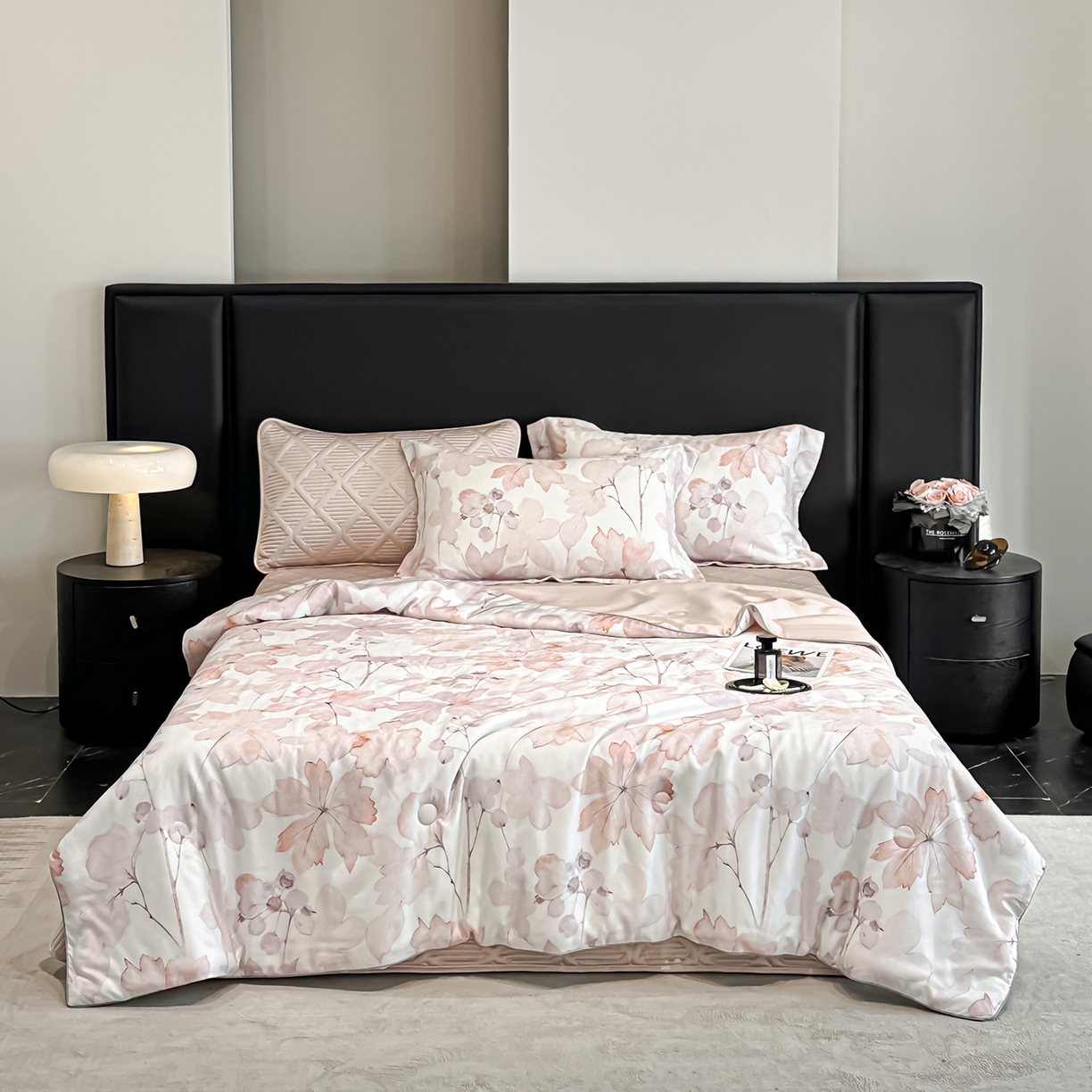 91家纺网 家纺一手货源 找家纺 吾秀家居 2026春夏新款数码印花莱赛尔天丝夏被夏凉被空调被-天印系列 相思叶