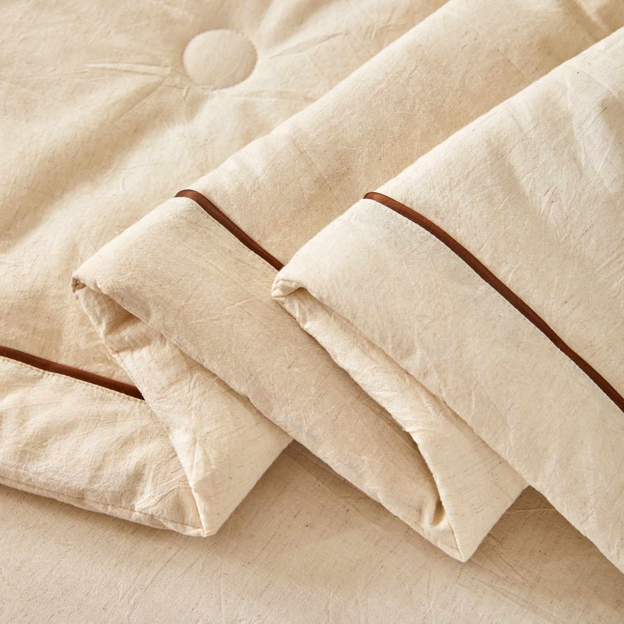 91家纺网 家纺一手货源 找家纺 吾秀家居 2026春夏新款纯色棉麻棉花夏被夏凉被空调被-麻生活系列 麻生活-本色