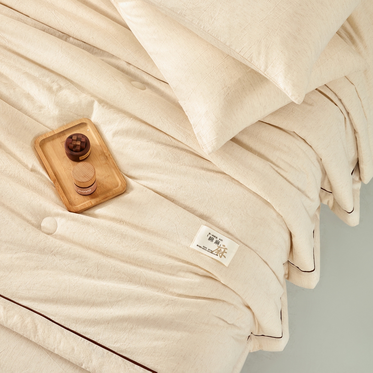 91家纺网 家纺一手货源 找家纺 吾秀家居 2026春夏新款纯色棉麻棉花夏被夏凉被空调被-麻生活系列 麻生活-本色