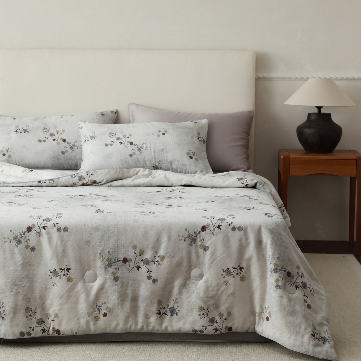 91家纺网 家纺一手货源 找家纺 万盛家纺 2026新款全棉双层纱复古印花夏被夏凉被空调被 夏影