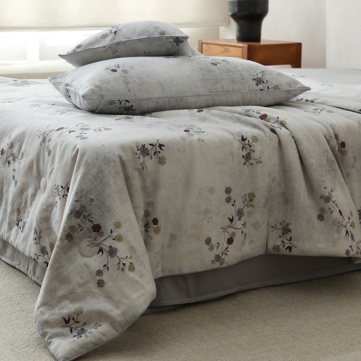 91家纺网 家纺一手货源 找家纺 万盛家纺 2026新款全棉双层纱复古印花夏被夏凉被空调被 夏影