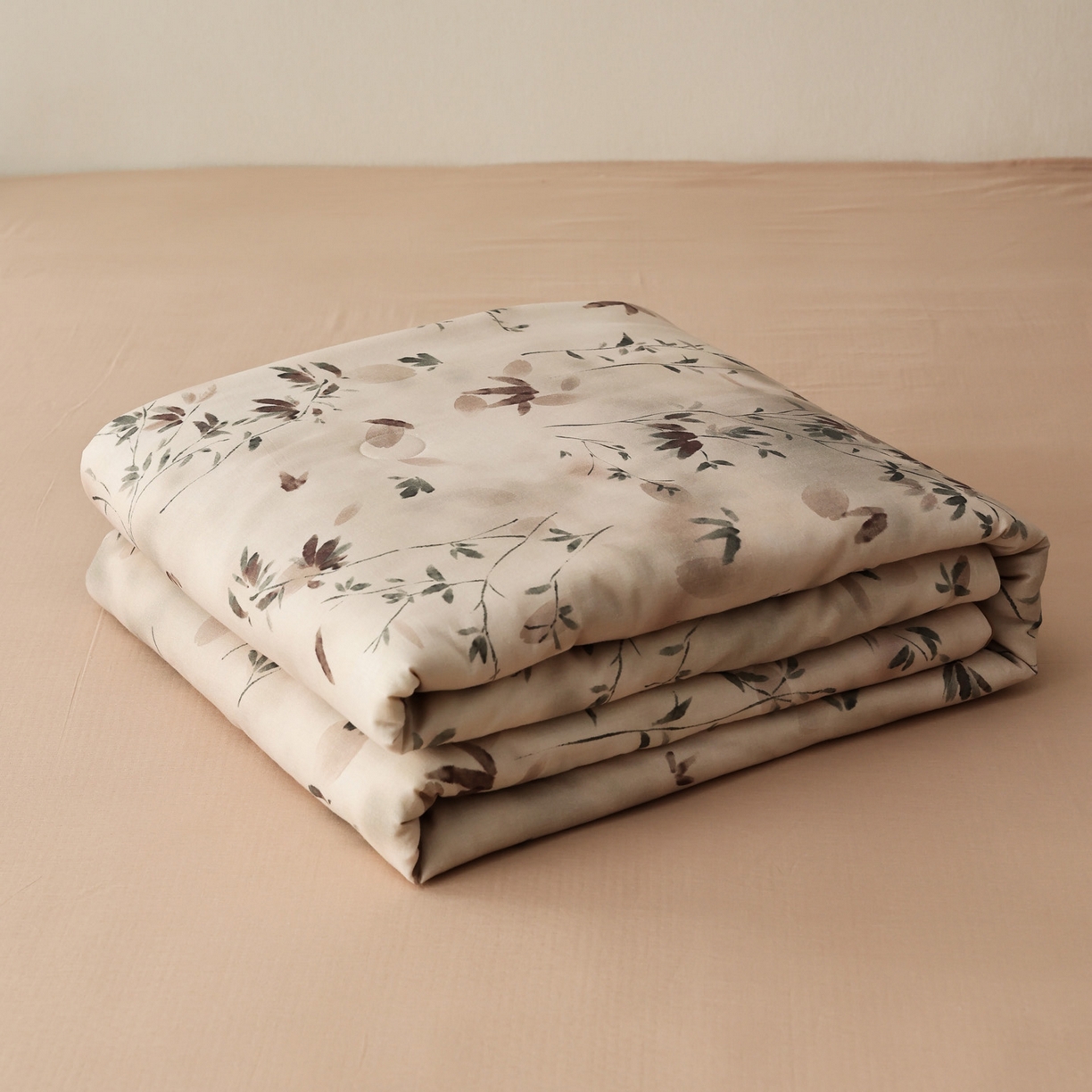 91家纺网 家纺一手货源 找家纺 万盛家纺 2026新款全棉双层纱复古印花夏被夏凉被空调被 青时