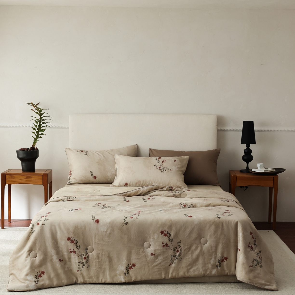 91家纺网 家纺一手货源 找家纺 万盛家纺 2026新款全棉双层纱复古印花夏被夏凉被空调被 云舒