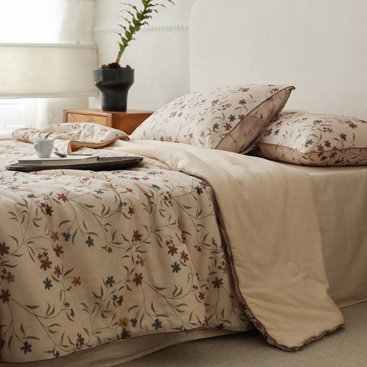 91家纺网 家纺一手货源 找家纺 万盛家纺 2026新款全棉双层纱复古印花夏被夏凉被空调被 安屿