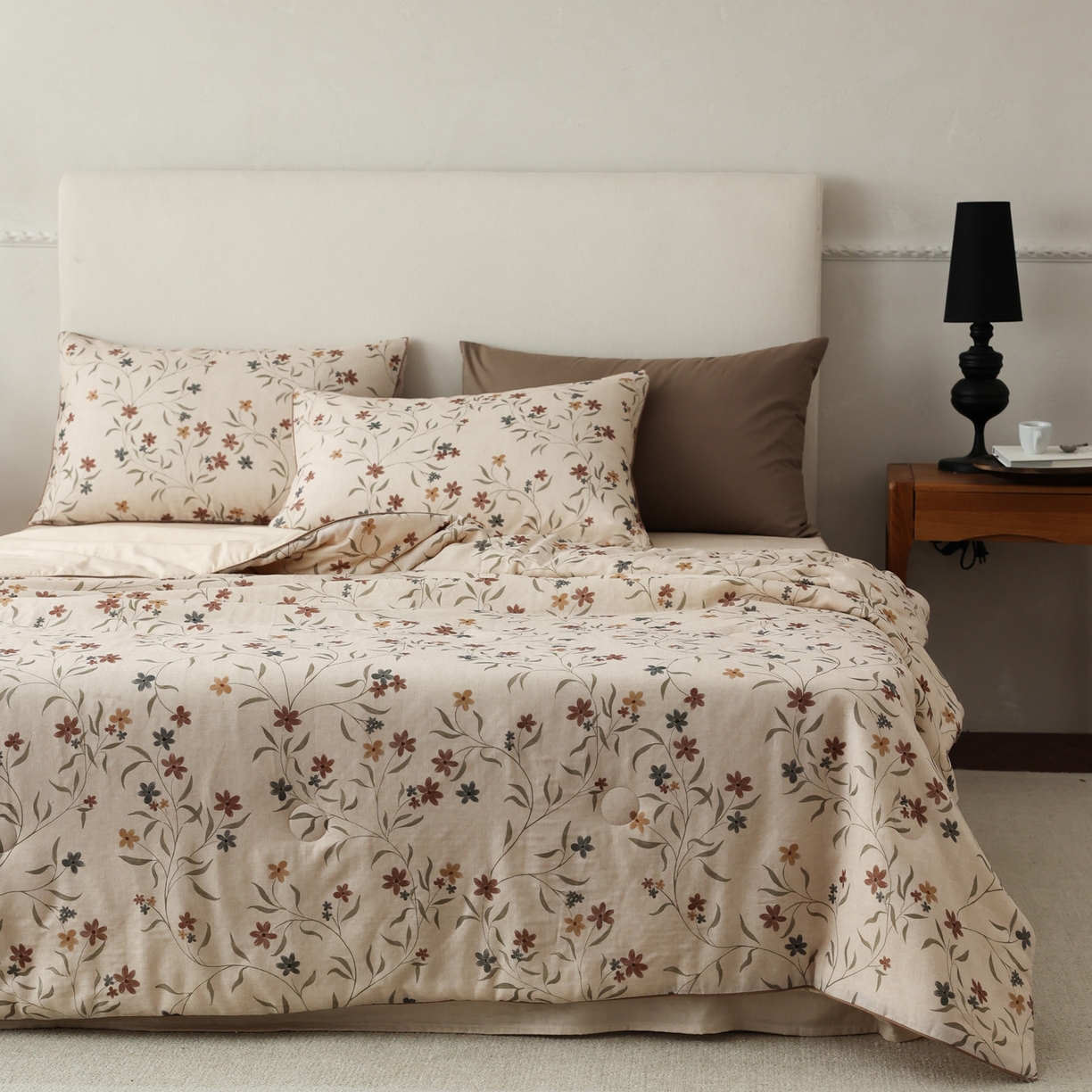 91家纺网 家纺一手货源 找家纺 万盛家纺 2026新款全棉双层纱复古印花夏被夏凉被空调被 安屿